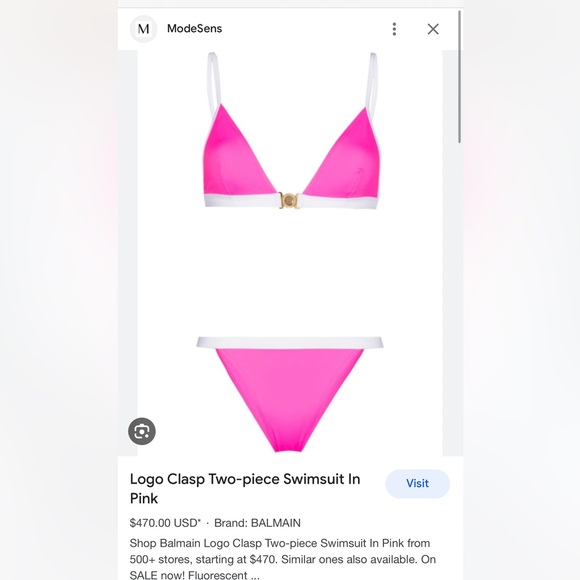 New Balmain swim wear 2 pieces ! Beautiful neon pink color - Picture 5 of 5